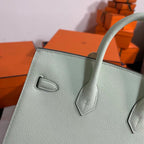 HM BIRKIN 25CM VERT FIZZ EPSOM LEATHER SILVER HARDWARE
