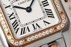 PANTHERE 27MM PINK GOLD SILVER CASE DIAMOND BEZEL WHITE DIAL (BEST VERSION)