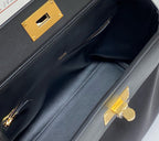 HM KELLY HANDBAG 29 BLACK CALFSKIN