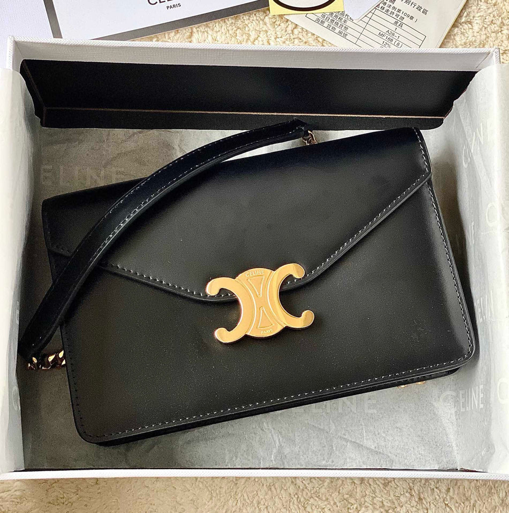 TRIOMPHE WOC 20 BLACK CALFSKIN