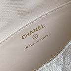 CC 25C Hobo Bag 21.5cm Top Handle White Grained Calfskin