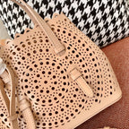 Alaia Mina 16 Bag Beige Vienne Wave Calfskin