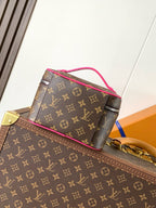 NICE MINI 20 TOILETRY POUCH IN ROSE RED MONOGRAM MACASSAR CANVAS