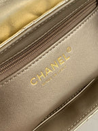 CC 25A nano 19cm kelly shopper bag metallic gold lambskin gold hardware