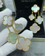 ECLOVER MOP 4 MOTIFS GOLD EARRINGS