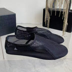 Alaïa Slippers Black Fishnet & Leather Insole