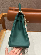 hm kelly 32cm malachite togo leather gold hardware