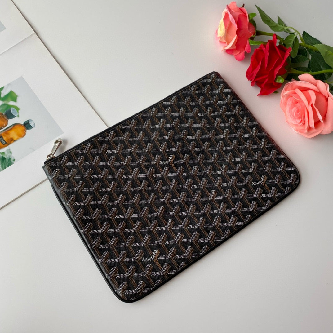 Goyard Black Goyardine Senat PM Cosmetic Bag
