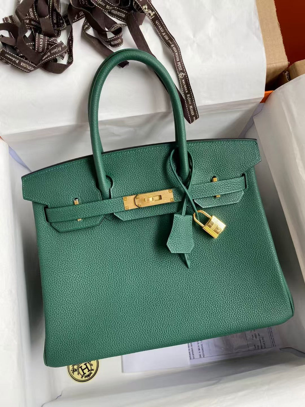 HM BIRKIN 35CM MALACHITE TOGO LEATHER GOLD HARDWARE