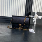 Medium Classic Flap Bag 23cm Black Caviar Calfskin Gold Hardware