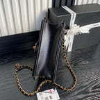 Medium Classic Flap Bag 23cm Black Caviar Calfskin Gold Hardware