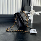 Medium Classic Flap Bag 23cm Black Caviar Calfskin Gold Hardware