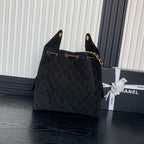 25C Hobo Bag 30cm Black Deerskin