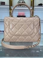 CC TRENDY 25CM BEIGE LAMBSKIN LIGHT GOLD HARDWARE