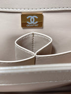 CC TRENDY 25CM BEIGE LAMBSKIN LIGHT GOLD HARDWARE