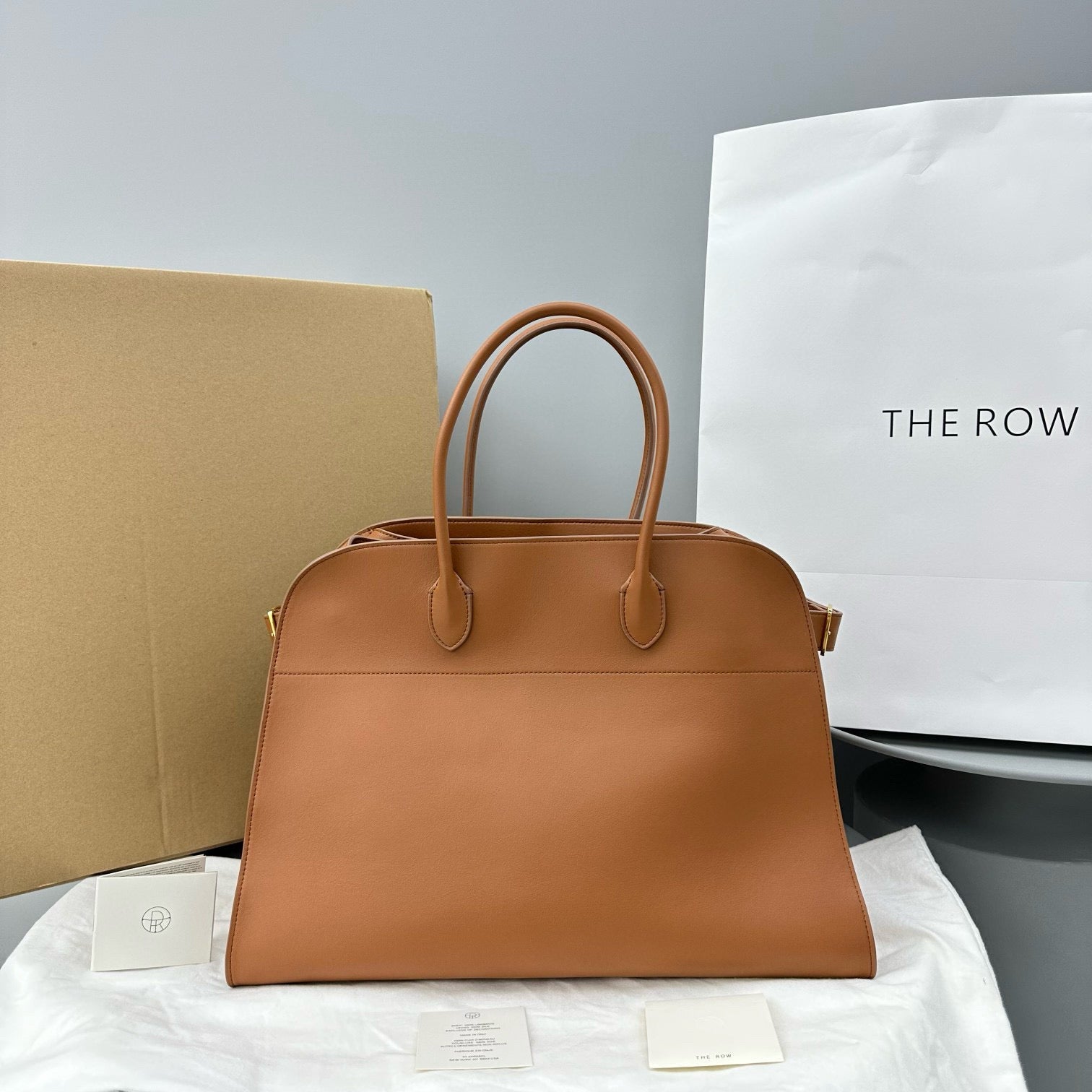 The Row Margaux 10 Brown Leather