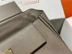 HM KELLY HANDBAG 29 ASPHALT GREY CALFSKIN