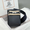 HM HAC A DOS PM 26CM BLACK TOGO LEATHER SILVER HARDWARE