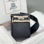 HM HAC A DOS PM 26CM BLACK TOGO LEATHER SILVER HARDWARE