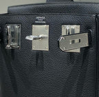 HM HAC A DOS PM 26CM BLACK TOGO LEATHER SILVER HARDWARE