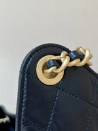 CC 25C Hobo Bag Large 40cm Balck Polished Calfskin Gold Hardware