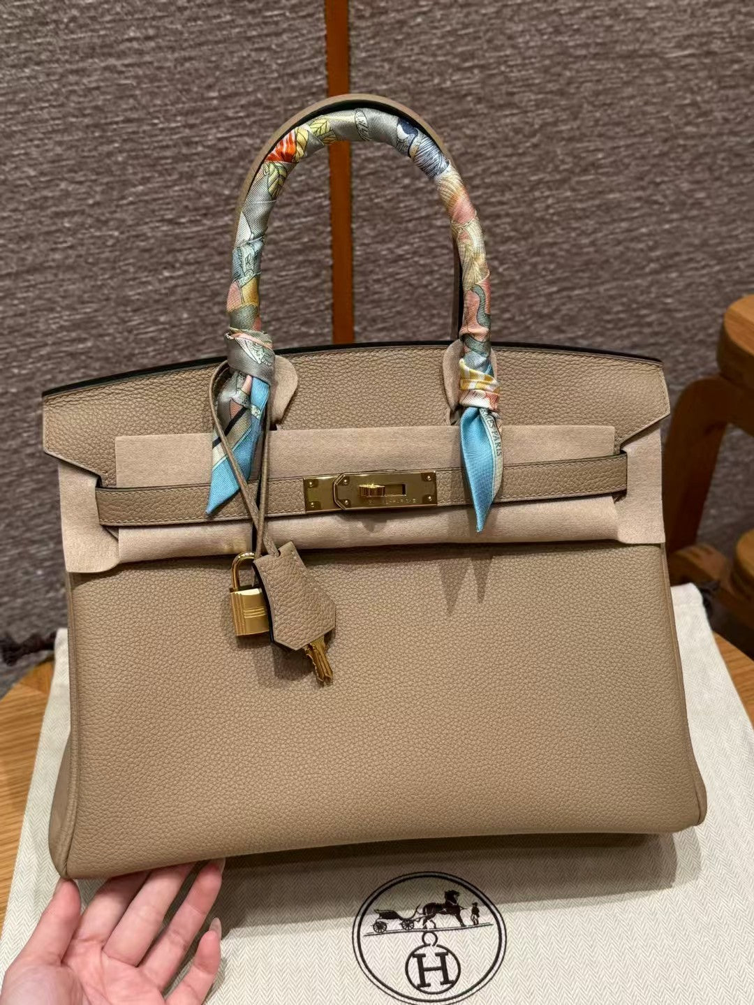HM BIRKIN 40CM BEIGE MARFA TOGO LEATHER GOLD HARDWARE