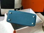 HM Mini Kelly 28cm Blue Jean Togo Leather Gold Hardware