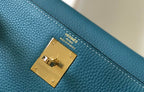 HM Mini Kelly 28cm Blue Jean Togo Leather Gold Hardware