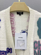 CC SS23 Cream Multicolor Logo Cardigan