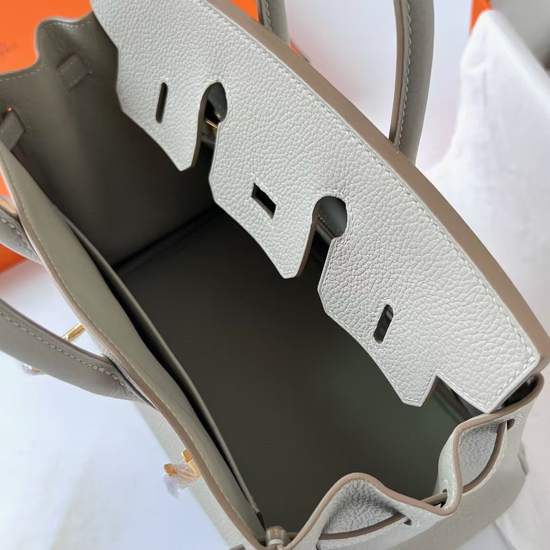 HM Birkin Bag Pearl Grey Togo Leather Gold Hardware
