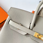 HM Birkin Bag Pearl Grey Togo Leather Gold Hardware