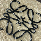 Loew Anagram Basket 46cm Beige Raffia Black Calfskin