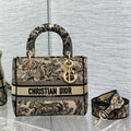 CD 24 Women Mini Lady D-lite Bag Brown Toile de Jouy Embroidery