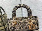 CD 24 Women Mini Lady D-lite Bag Brown Toile de Jouy Embroidery