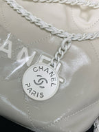 CC Mini 22 Hobo Bag White Grey Lambskin