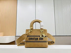 SMALL 24 LADY BAG IN TAN BROWN CANVAS