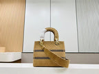 SMALL 24 LADY BAG IN TAN BROWN CANVAS