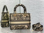 medium lady 24 black beige canvas