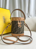 MON TRESOR 18 IN MONOGRAM BROWN CANVAS WITH FF MOTIF EMBROIDERED