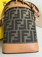 MON TRESOR 18 IN MONOGRAM BROWN CANVAS WITH FF MOTIF EMBROIDERED
