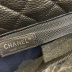 CC TRAVEL TOTE 46CM BLACK COWHIDE SILVER HARDWARE