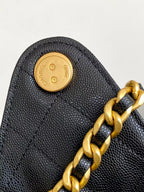 CC 25C Hobo Bag 30cm Black Grained Calfskin