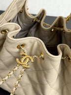 CC 25C Hobo Bag 30cm Beige Grained Calfskin