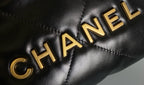 CC 22 Hobo Bag 19cm Black Lambskin Gold Hardware