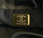 CC 22 Hobo Bag 19cm Black Lambskin Gold Hardware