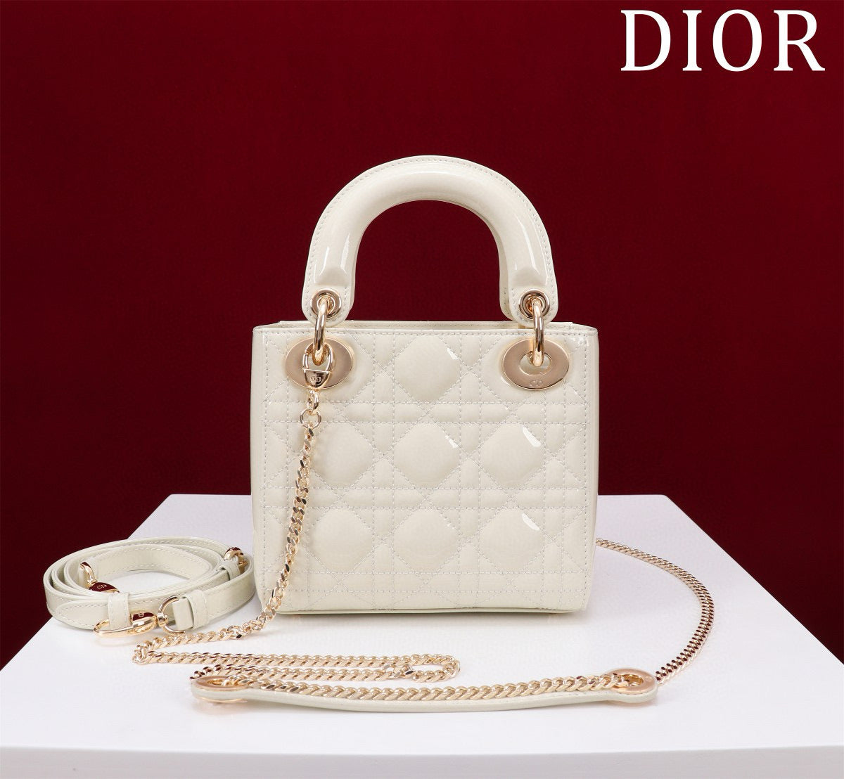 Mini Lady 17 My ABC White Patent Calfskin