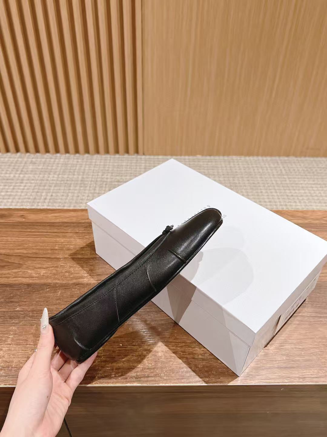 Maison Margiela Tabi Ballet Flat Black Leather