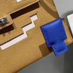 KELLY DOLL PICTO MINI 18 BROWN MIX BLUE CALFSKIN