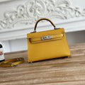 HM Mini Kelly 19cm Yellow Epsom Silver Hardware