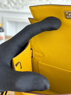 HM Mini Kelly 19cm Yellow Epsom Silver Hardware